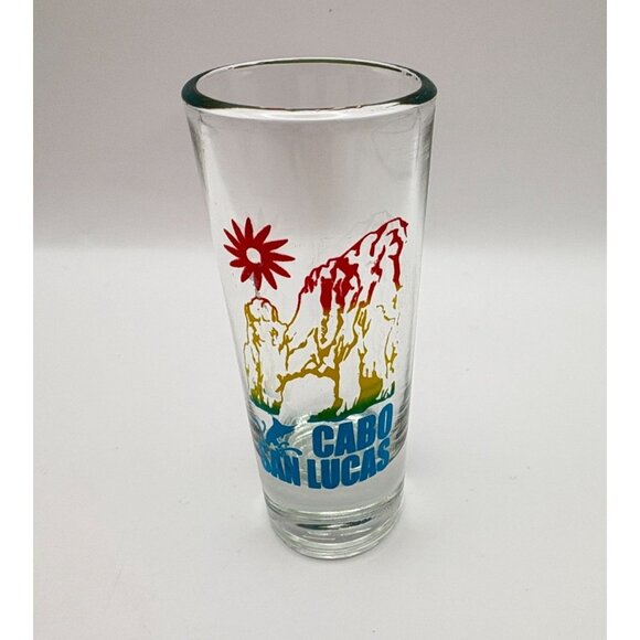 Cabo San Lucas Souvenir Glass Shot Colorful Beach Dolphin Mexico Baja - Picture 8 of 8